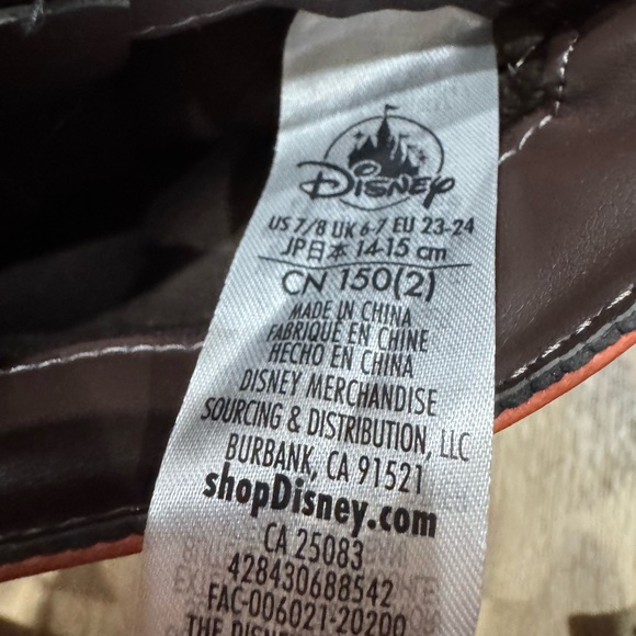 Disney Raya Costume Boots Brown and Orange Faux Leather Toddler 7/8 - Picture 6 of 7